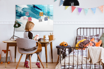 Magnetisch planbord voor de muur van bedrukt glas Penseelstreken