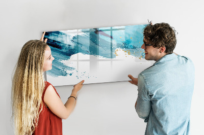 Magnetisch planbord voor de muur van bedrukt glas Penseelstreken