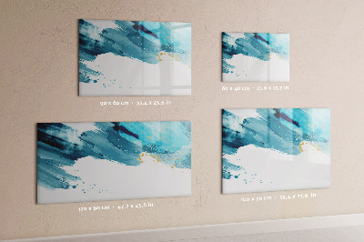 Magnetisch planbord voor de muur van bedrukt glas Penseelstreken