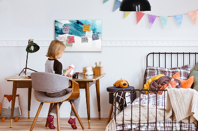 Magnetisch planbord voor de muur van bedrukt glas Penseelstreken