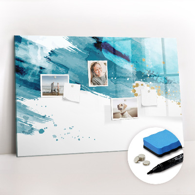 Magnetisch planbord voor de muur van bedrukt glas Penseelstreken