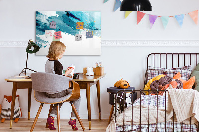 Magnetisch planbord voor de muur van bedrukt glas Penseelstreken