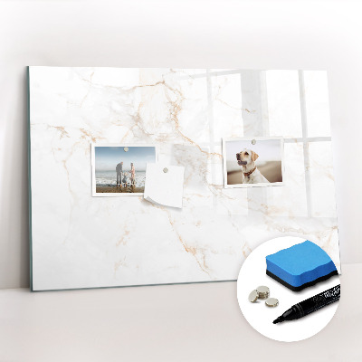 Uitwisbaar glazen planbord met magnetische functie Elegant marmer