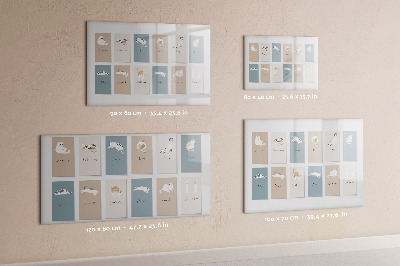 Beschrijfbaar magneetbord van glas met design Kattenkalender