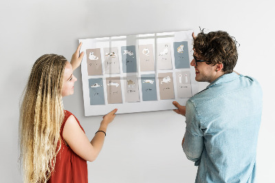 Beschrijfbaar magneetbord van glas met design Kattenkalender