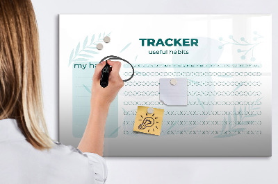 Magnetisch planbord voor de muur van bedrukt glas Gewoonteplanner