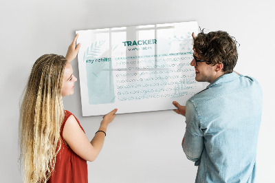 Magnetisch planbord voor de muur van bedrukt glas Gewoonteplanner