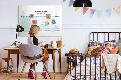 Magnetisch planbord voor de muur van bedrukt glas Gewoonteplanner