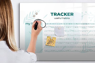 Magnetisch planbord voor de muur van bedrukt glas Gewoonteplanner