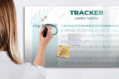 Magnetisch planbord voor de muur van bedrukt glas Gewoonteplanner