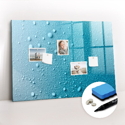 Magnetisch planbord voor de muur van bedrukt glas Druppels water