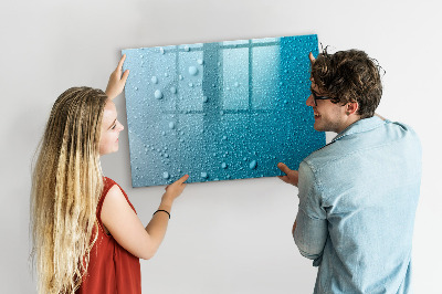 Magnetisch planbord voor de muur van bedrukt glas Druppels water