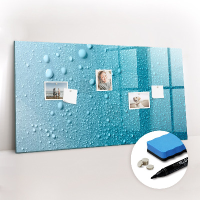 Magnetisch planbord voor de muur van bedrukt glas Druppels water
