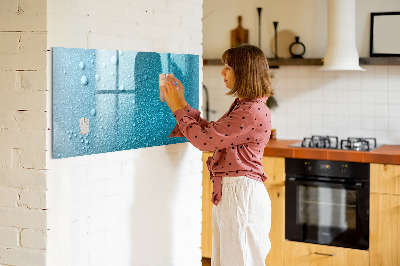 Magnetisch planbord voor de muur van bedrukt glas Druppels water