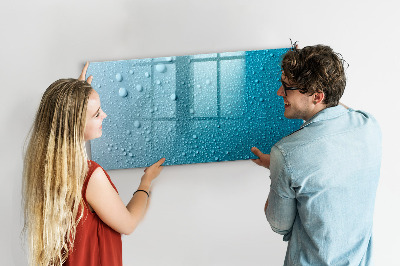 Magnetisch planbord voor de muur van bedrukt glas Druppels water