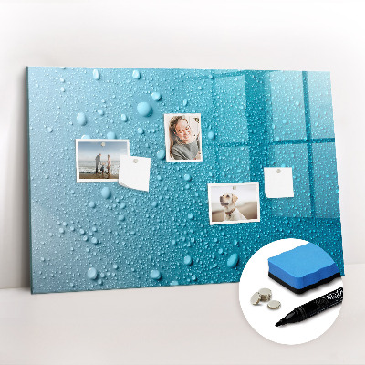 Magnetisch planbord voor de muur van bedrukt glas Druppels water