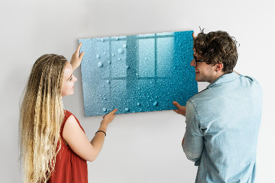 Magnetisch planbord voor de muur van bedrukt glas Druppels water