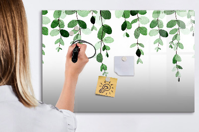 Uitwisbaar glazen planbord met magnetische functie Plantenbladeren