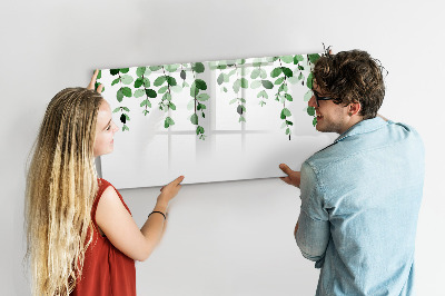 Uitwisbaar glazen planbord met magnetische functie Plantenbladeren