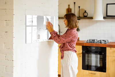 Magnetisch planbord voor de muur van bedrukt glas Weekplan