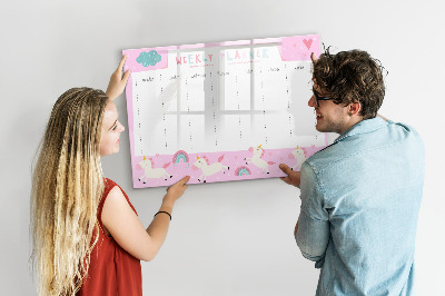 Uitwisbaar glazen planbord met magnetische functie Weekplanner voor kinderen