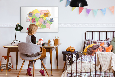 Magnetisch planbord voor de muur van bedrukt glas Kaart van Polen