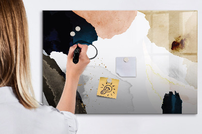 Beschrijfbaar magneetbord van glas met design Abstractievlekken