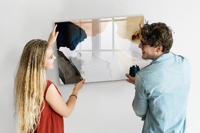 Beschrijfbaar magneetbord van glas met design Abstractievlekken