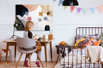 Beschrijfbaar magneetbord van glas met design Abstractievlekken
