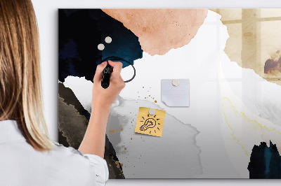 Beschrijfbaar magneetbord van glas met design Abstractievlekken