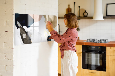 Beschrijfbaar magneetbord van glas met design Abstractievlekken