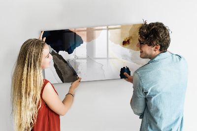 Beschrijfbaar magneetbord van glas met design Abstractievlekken