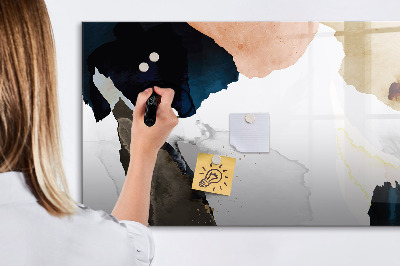 Beschrijfbaar magneetbord van glas met design Abstractievlekken