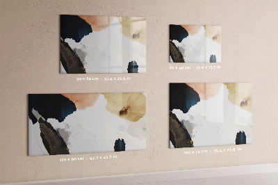 Beschrijfbaar magneetbord van glas met design Abstractievlekken