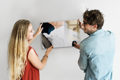 Beschrijfbaar magneetbord van glas met design Abstractievlekken