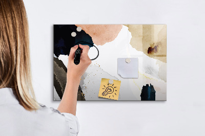 Beschrijfbaar magneetbord van glas met design Abstractievlekken