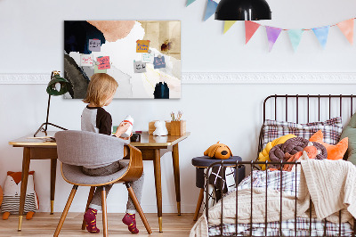 Beschrijfbaar magneetbord van glas met design Abstractievlekken