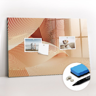 Beschrijfbaar magneetbord van glas met design Golven abstract patroon