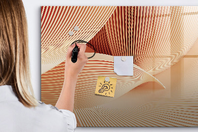 Beschrijfbaar magneetbord van glas met design Golven abstract patroon