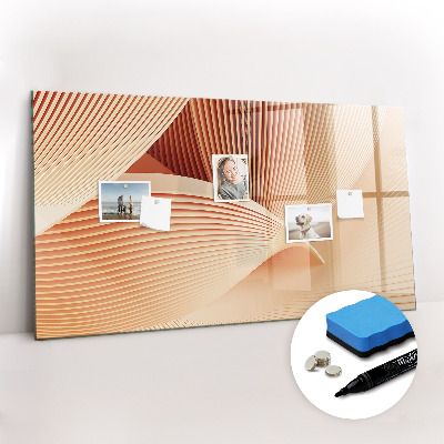 Beschrijfbaar magneetbord van glas met design Golven abstract patroon