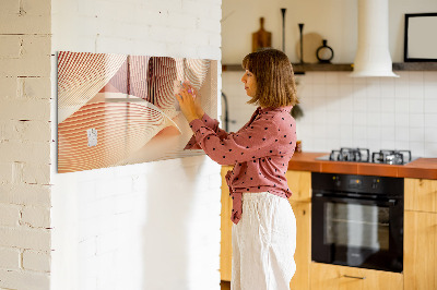 Beschrijfbaar magneetbord van glas met design Golven abstract patroon