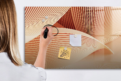 Beschrijfbaar magneetbord van glas met design Golven abstract patroon