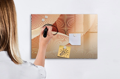 Beschrijfbaar magneetbord van glas met design Golven abstract patroon