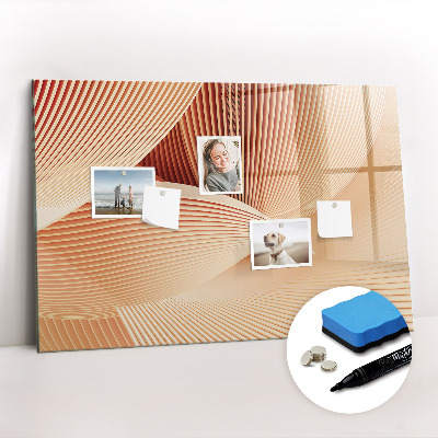 Beschrijfbaar magneetbord van glas met design Golven abstract patroon