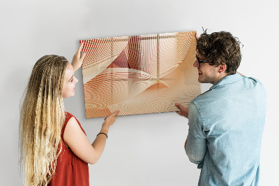 Beschrijfbaar magneetbord van glas met design Golven abstract patroon