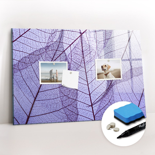 Magnetisch planbord voor de muur van bedrukt glas Bladeren natuur