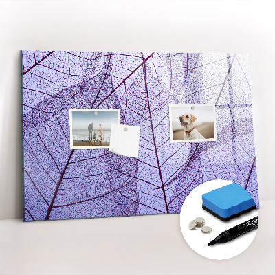 Magnetisch planbord voor de muur van bedrukt glas Bladeren natuur