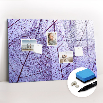 Magnetisch planbord voor de muur van bedrukt glas Bladeren natuur