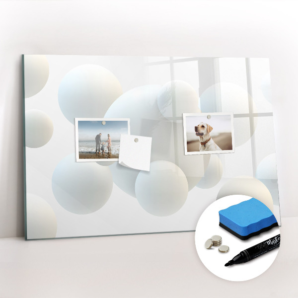 Uitwisbaar glazen planbord met magnetische functie Abstractieballen