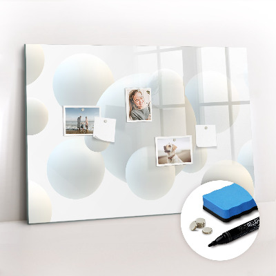Uitwisbaar glazen planbord met magnetische functie Abstractieballen